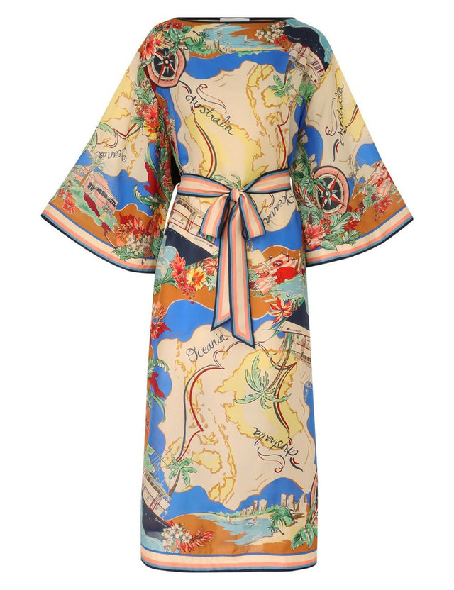 Zimmermann Alight Midi Dress in Nautical Map Size 16 - 16 / Multi - Dresses