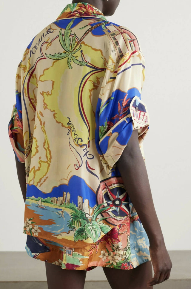 Zimmermann Alight Shorts and Shirt Set - Natural Map Print - Outfit Sets