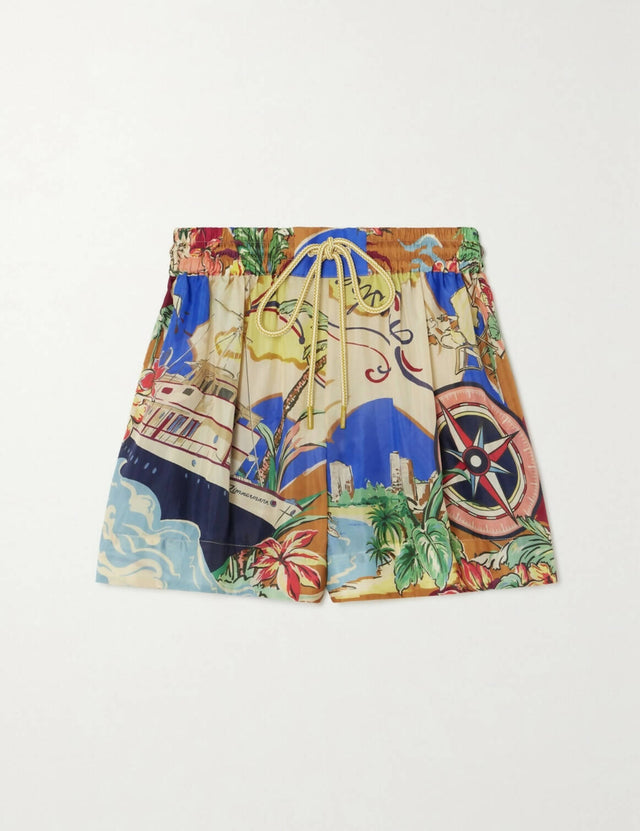 Zimmermann Alight Shorts and Shirt Set - Natural Map Print - Outfit Sets