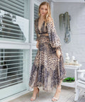 Zimmermann Allia Cut Out Long Dress Leopard Print Size 2 (Size 10-12) - 12 / Print - Dresses