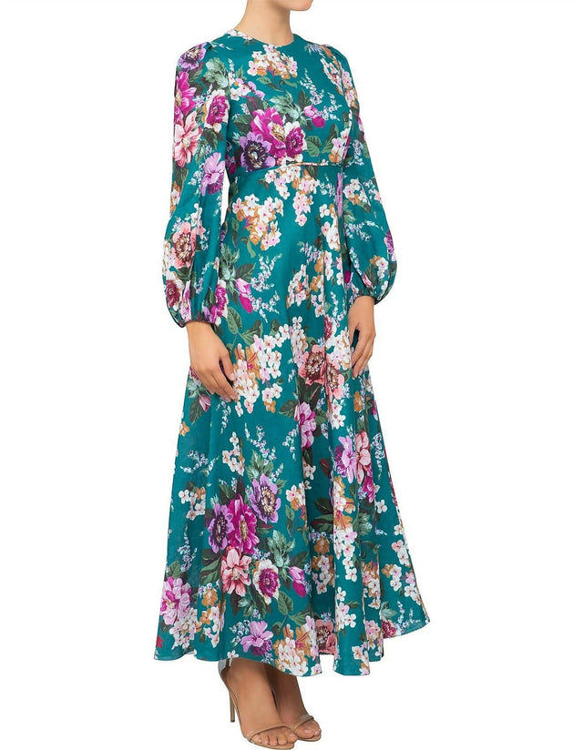 Zimmermann Allia Floral High Neck Dress Size 2 - 12 / Floral - Dresses
