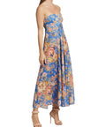Zimmermann August Bandeau Midi Dress Dusty Blue Floral Size 2/AU 12 - 12 / Floral - Dresses