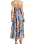 Zimmermann August Bandeau Midi Dress Dusty Blue Floral Size 2/AU 12 - 12 / Floral - Dresses