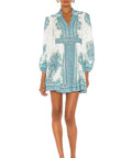 Zimmermann Bells Paisley Mini Dress Blue and White - 12 / Print - Dresses