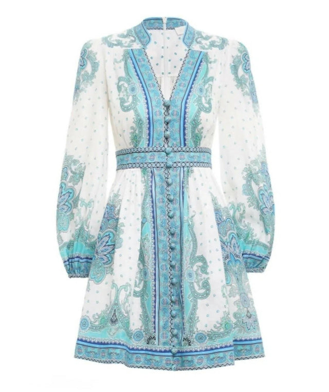 Zimmermann - Zimmermann Bells Paisley Mini Dress Print Size 0 / AU8