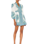 Zimmermann Bells Paisley Short Dress Blue Paisley Size 2 / AU 12 - 12 / Print - Dresses