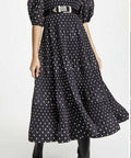 Zimmermann Black and White Polka-Dot Voile Midi Dress with Puff Sleeves - 10 / Black - Dresses
