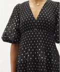 Zimmermann Black and White Polka-Dot Voile Midi Dress with Puff Sleeves - 10 / Black - Dresses