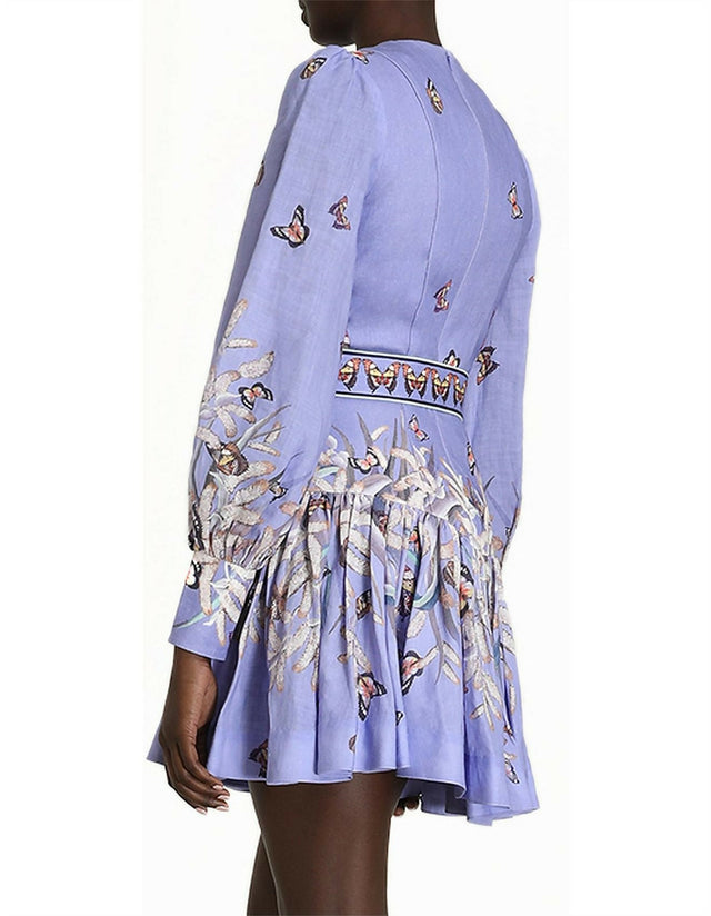 Zimmermann Botanical Belted Mini Size 12 - 12 / Purple - Dresses