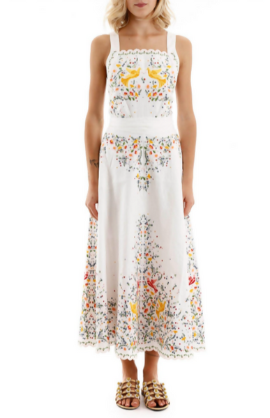 Zimmermann Carnaby Embroidered Bird Midi Passion