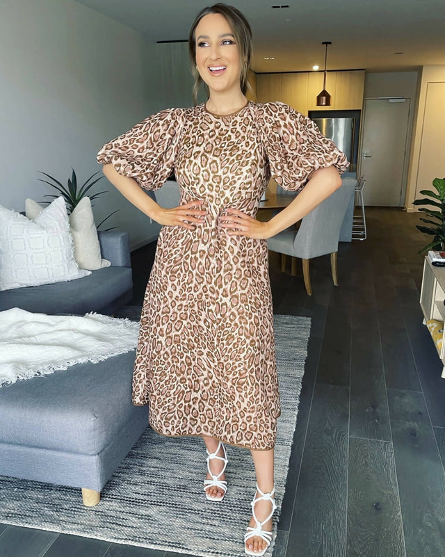 knee length dresses for ladies Zimmermann Concert Day Midi Dress