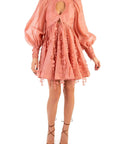 Zimmermann Concert Disc Mini Dress Lipstick Size AU 8 - 8 / Pink - Dresses
