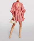 Zimmermann Concert Disc Mini Dress Lipstick Size AU 8 - 8 / Pink - Dresses