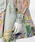 Zimmermann - Zimmermann Concert Tie Neck Mini Dress in Mint Collage