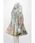 Zimmermann - Zimmermann Concert Tie Neck Mini Dress in Mint Collage
