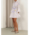 Zimmermann Crush Buttoned Mini Dress - 12 / Floral - Dresses