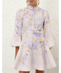 Zimmermann Crush Buttoned Mini Dress - 12 / Floral - Dresses