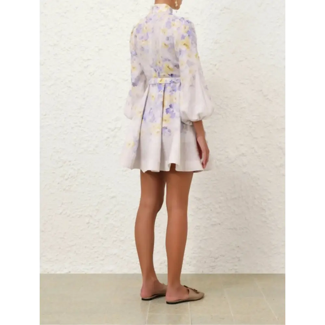 Zimmermann Crush Buttoned Mini Dress - 12 / Floral - Dresses