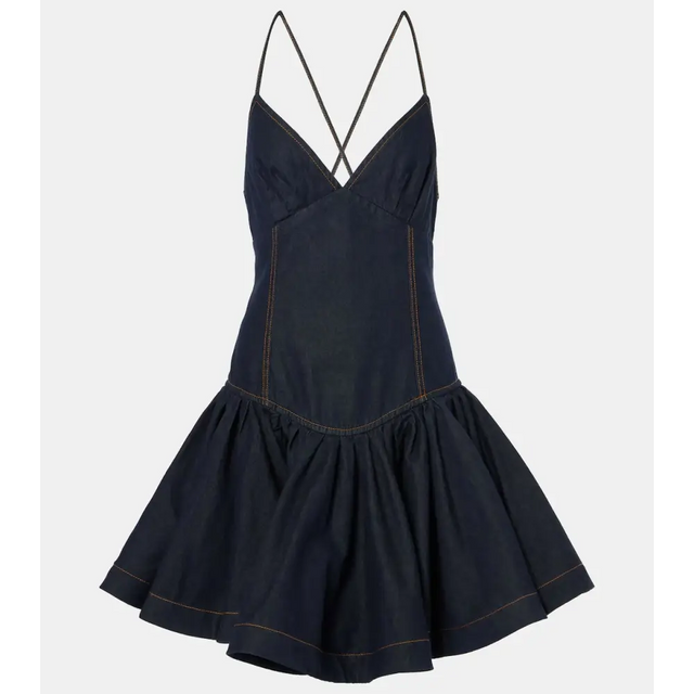 Zimmermann Crush Denim Mini Dress Size 3/AU14 - 14 / Blue - Dresses