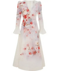 crush frill sleeve midi dress Zimmermann Crush Frill Sleeved Midi Dress - Passion