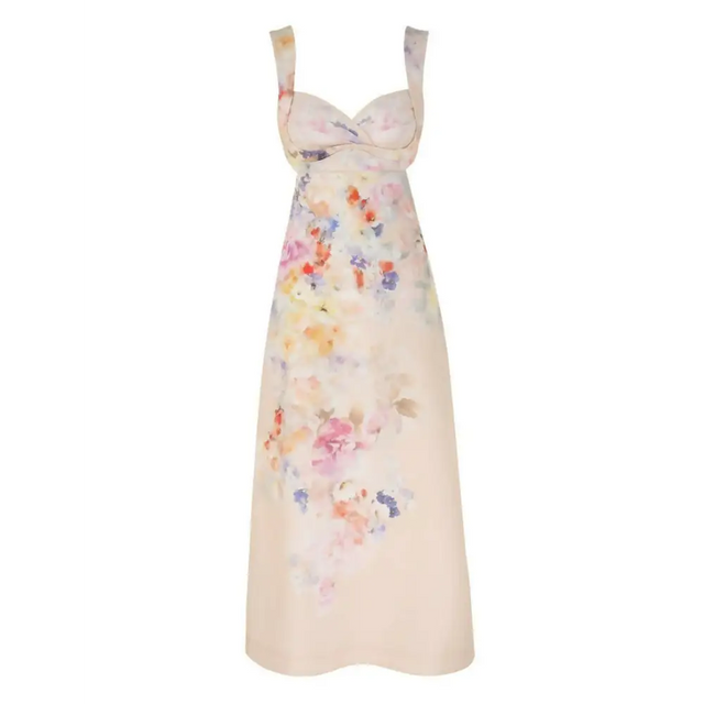 Zimmermann Crush Midi Dress Cream Size 2 - 12 / Multi - Dresses