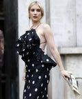Zimmermann Crush Ruffle Halter Maxi Dress Black/Cream Dot 3/AU14 - Dresses