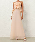zimmermann crush ruffle halter maxi dress Look 33: The Crush Ruffle Halter Maxi paired with the Zimmermann Tux Mule, for Resort 25. Explore the runway and learn more about the collection via our website. #Crush #ZimResort25 #zimmermann