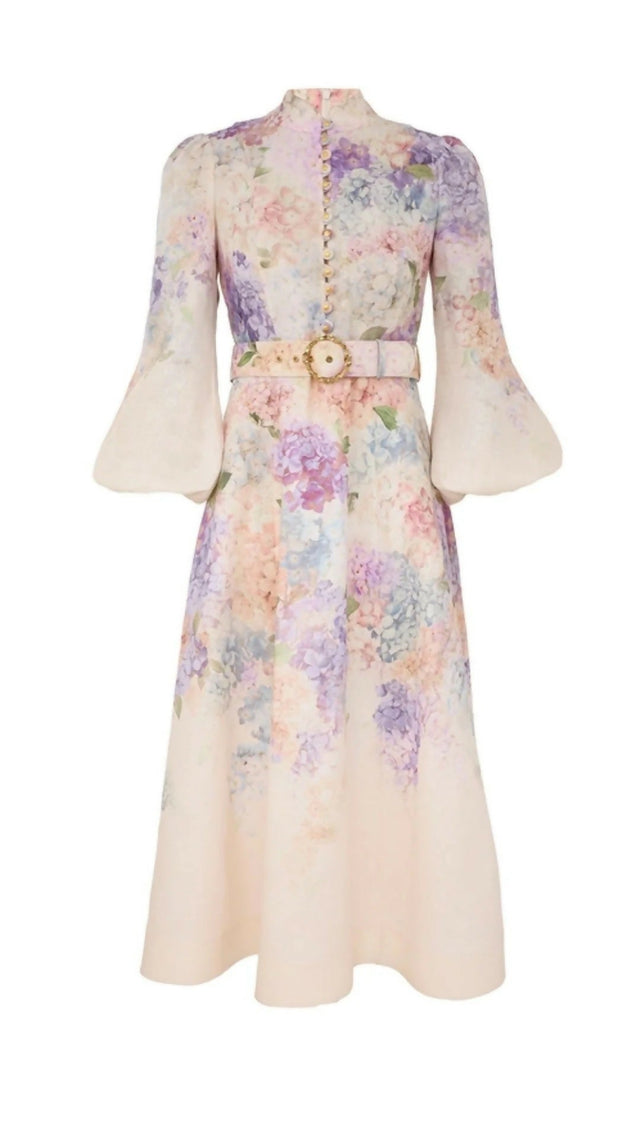 Zimmermann Dawning Button Down Hydrangea Floral Midi Dress Size 2 / 10-12 - 12 / Floral - Dresses