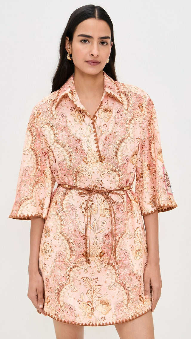Zimmermann Daylight Tunic Mini - 8 / Pink - Dresses