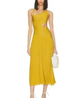 Zimmermann Devi Lurex Midi Dress Yellow Size 1 - 10 / Yellow - Dresses