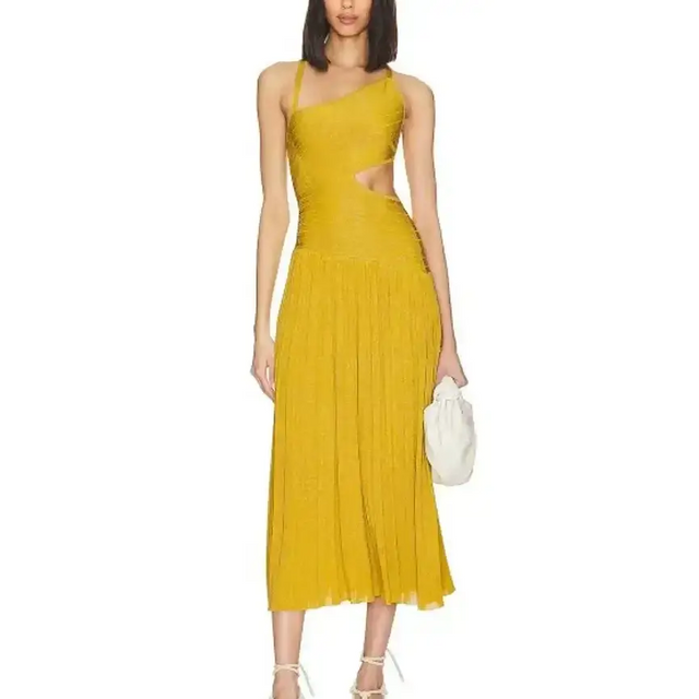 Zimmermann Devi Lurex Midi Dress Yellow Size 1 - 10 / Yellow - Dresses