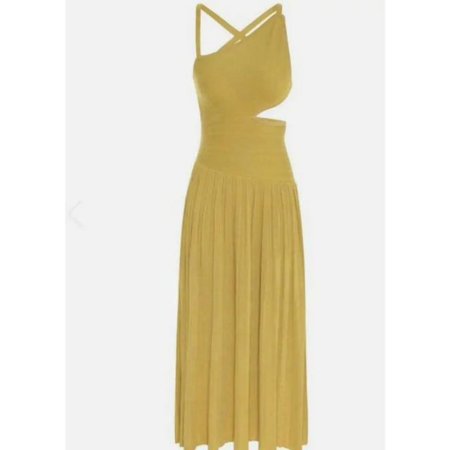 Zimmermann Devi Lurex Midi Dress Yellow Size 1 - 10 / Yellow - Dresses