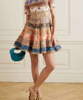 Zimmermann Devi Spliced Mini Dress Print Size 2 / AU 12 - 12 / Multi - Dresses