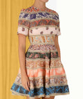 Zimmermann Devi Spliced Mini Dress Print Size 2 / AU 12 - 12 / Multi - Dresses