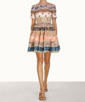 Zimmermann Devi Spliced Mini Dress Print Size 2 / AU 12 - 12 / Multi - Dresses