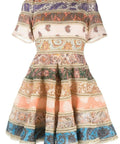 Zimmermann Devi Spliced Mini Dress Print Size 2 / AU 12 - 12 / Multi - Dresses
