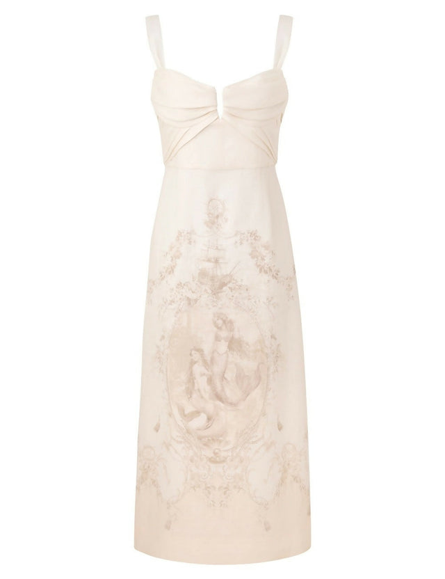 Zimmermann Drape Midi Dress in Mermaid Toile - 12 / Print - Dresses