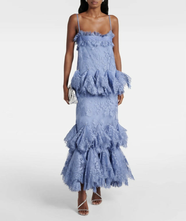 Zimmermann Eden Lace Handkerchief Dress Blue Size 1/AU10 - Blue / 10 - Dresses