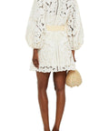 zimmermann-Ivory-Empire-Belted-Broderie-Anglaise-Linen-And-Cotton-blend-Mini-Dress