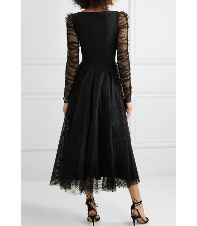 Zimmermann Espionage Ballet Tulle Midi Dress Black Size 2 / AU 12