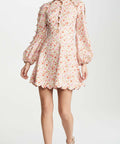 Zimmermann Goldie Scallop Short Dress - 10 / Multi - Dresses