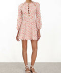 Zimmermann Goldie Scallop Short Dress - 10 / Multi - Dresses