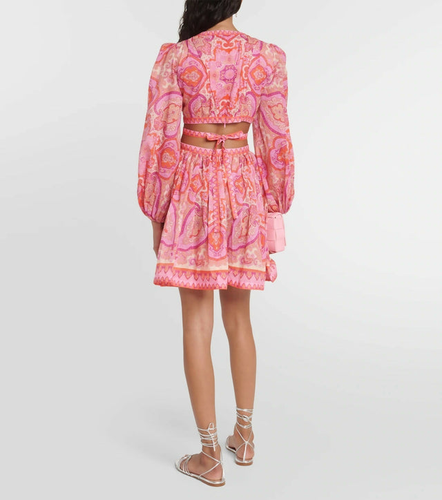 Zimmermann Halcyon Self Tie Mini Dress - Size 2 - Dresses