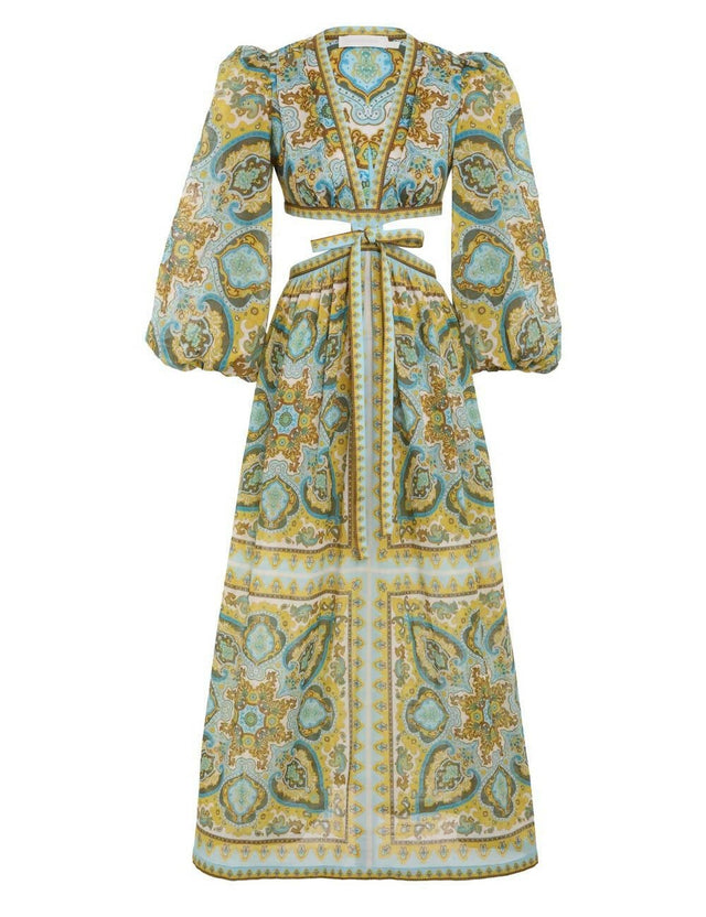 Zimmermann - Zimmermann Halcyon Tie Front Midi Dress