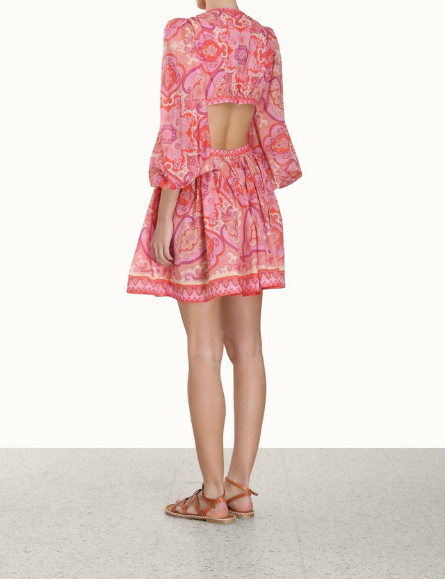open lace back dress Zimmermann The High Tide Tuxedo Mini in Lilac main image 1