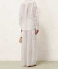 Zimmermann Halliday Lace Flower Pant Set Ivory Size 0P & - 6 / White - Outfit Sets