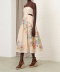 Zimmermann Halliday Scallop Midi Dress in Cream Watercolour Floral Size 1 - 10 / Floral - Dresses
