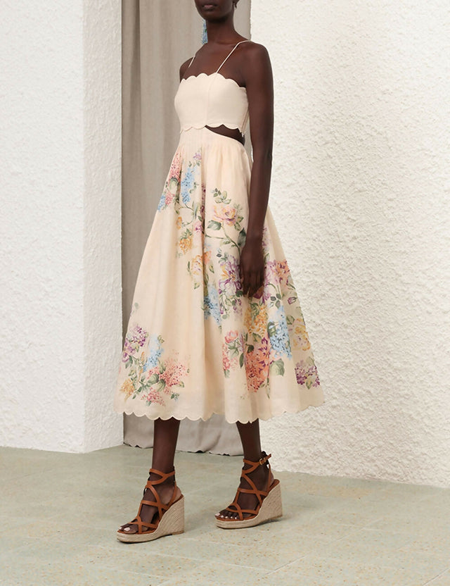 Zimmermann Halliday Scallop Midi - Size 2 - Dresses