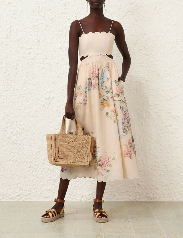 Zimmermann Halliday Scallop Midi - Size 2 - Dresses
