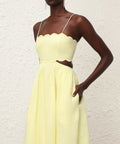 Zimmermann Halliday Scallop Midi Yellow - Size 2 - Dresses